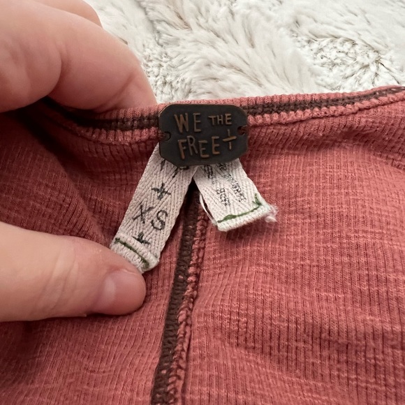 FREE PEOPLE Orange long sleeve top - Picture 2 of 4